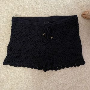 Black lace shorts